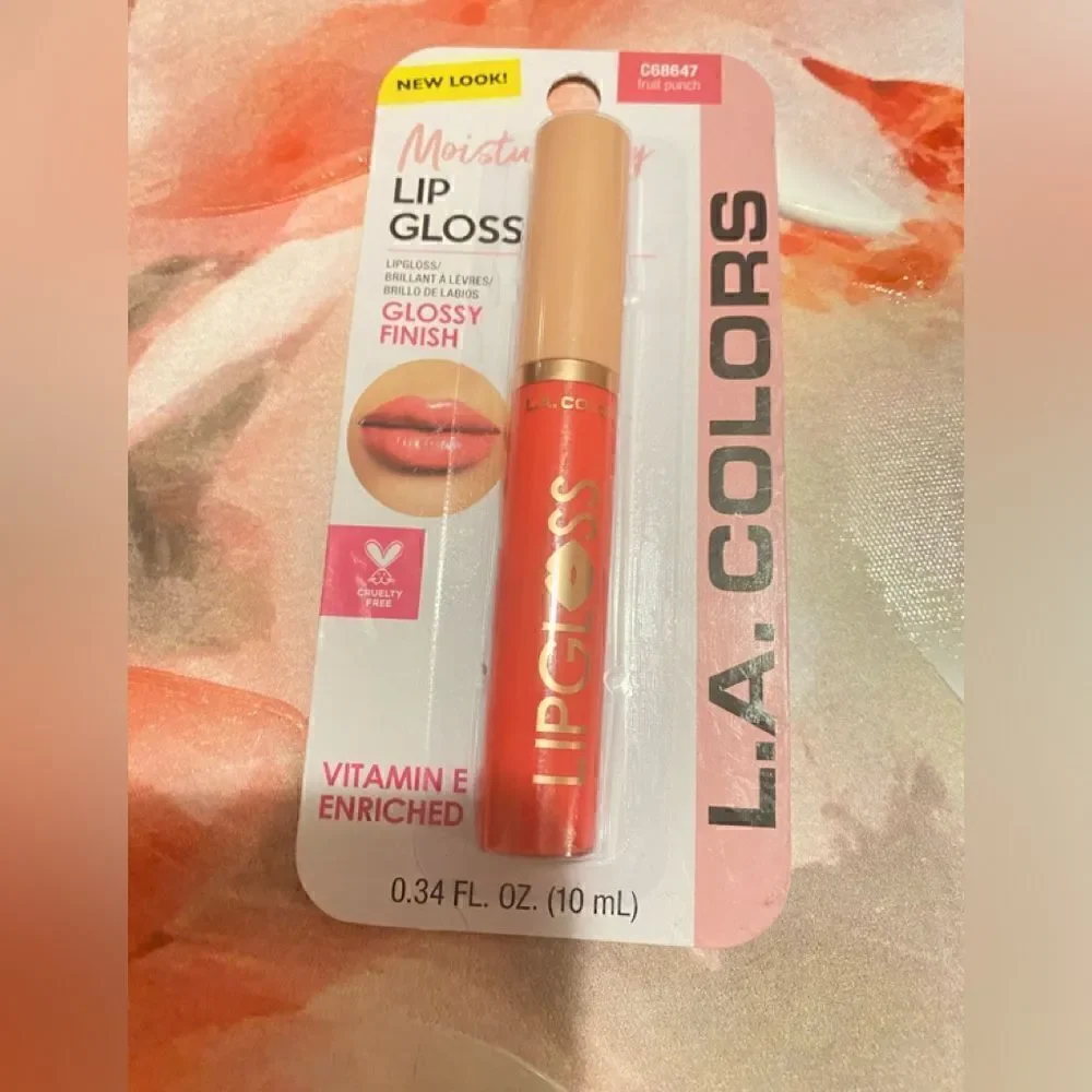 🛍️L.A. Colors Set of 2 Moisturizing Lip Gloss 💄 Fruit Punch 0.34FL.OZ(10mL)🎀